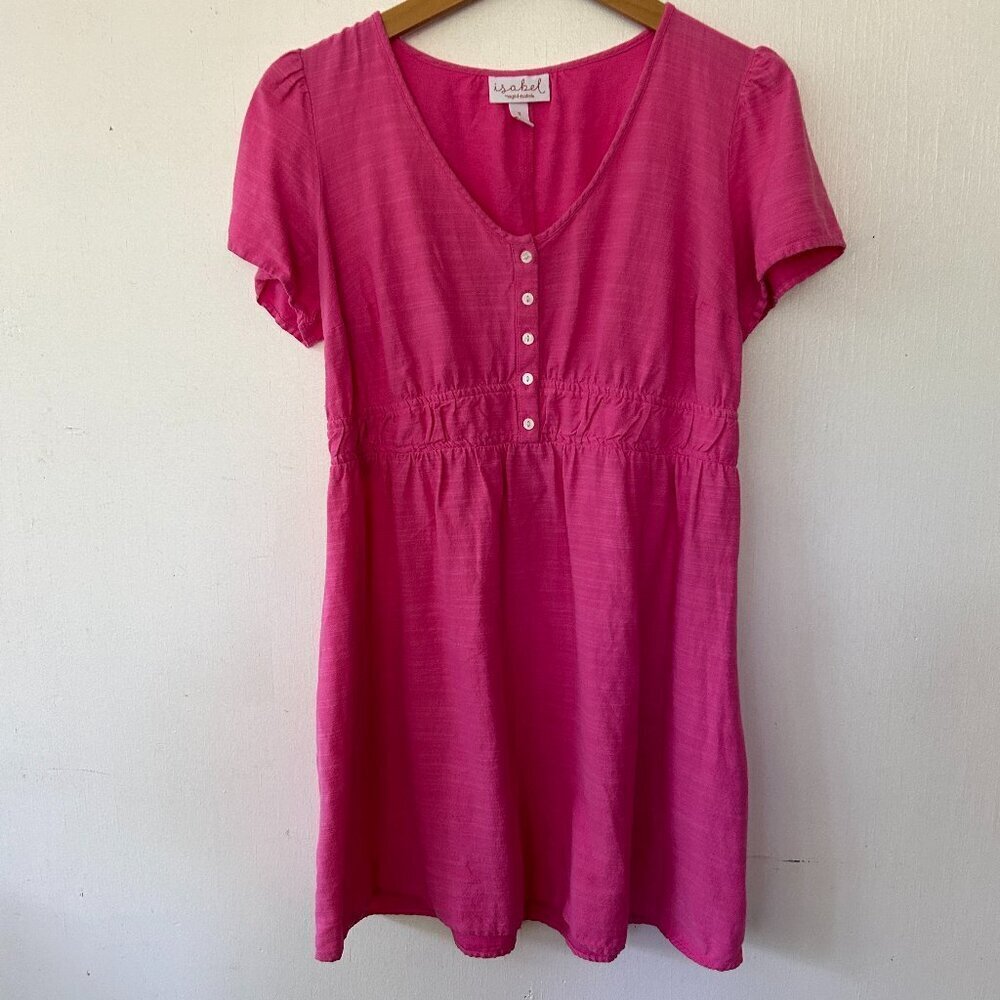 Isabel Fit‎ and Flare Dress Womens Small Pink Barbiecore Feminine Coastal Trad